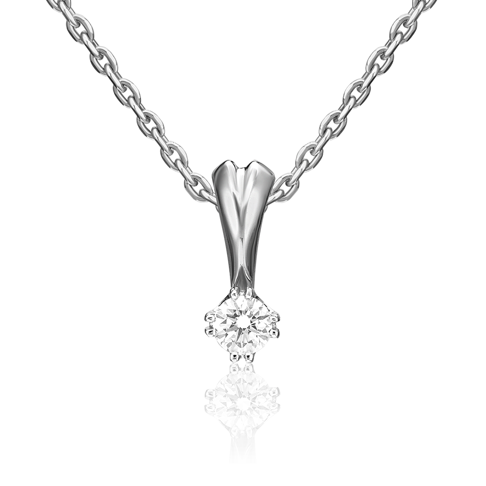 Подвеска из белого золота с бриллиантом 03-0167-00-101-1120-30