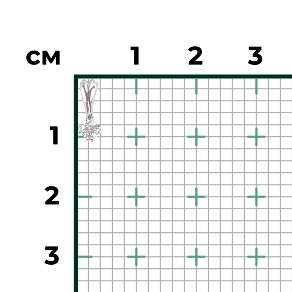 Подвеска из белого золота с бриллиантом 03-0167-00-101-1120-30
