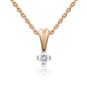 Подвеска из комбинированного золота с бриллиантом 03-0168-00-101-1111-30