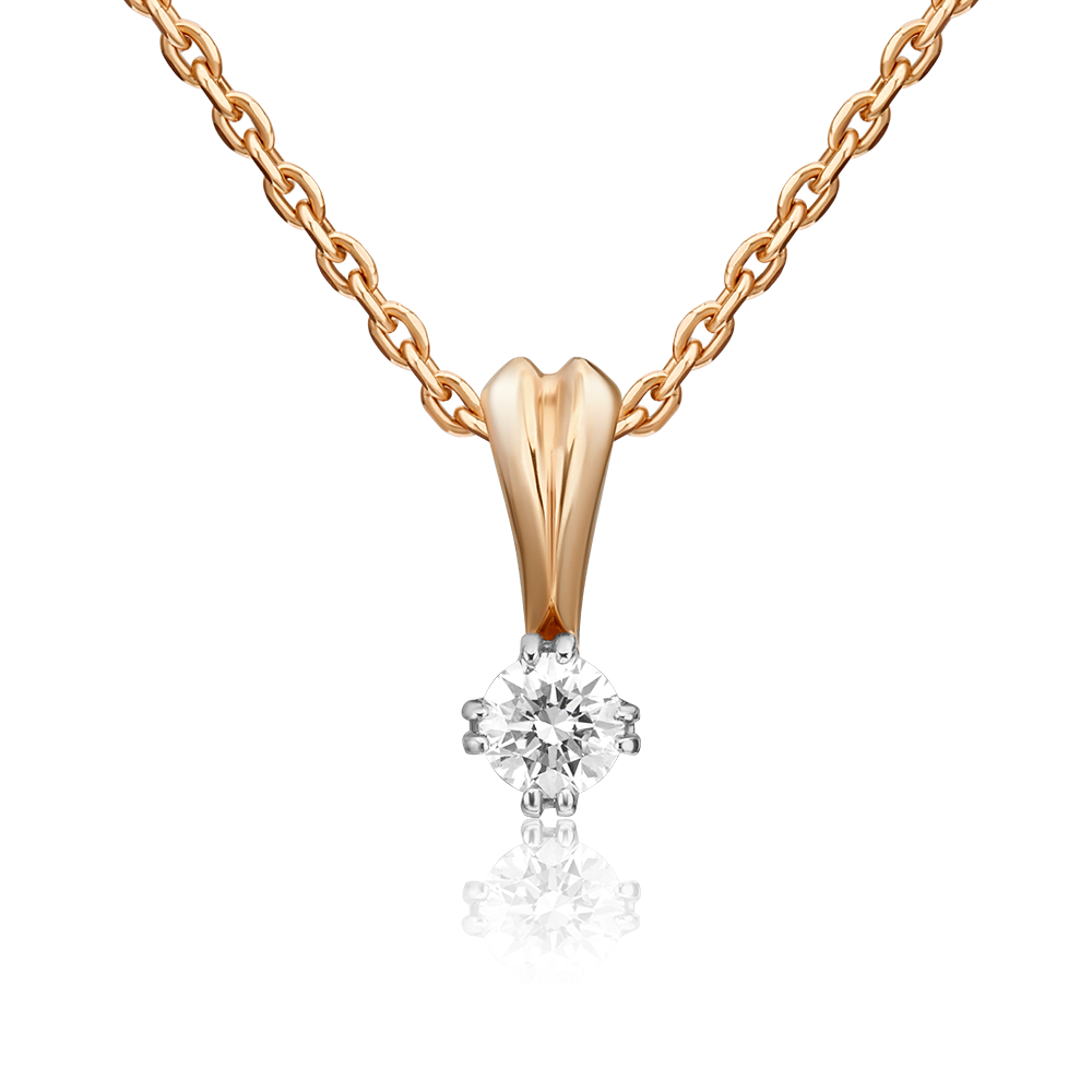 Подвеска из комбинированного золота с бриллиантом 03-0168-00-101-1111-30