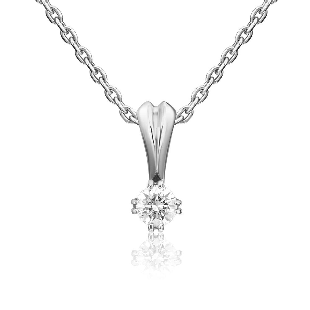 Подвеска из белого золота с бриллиантом 03-0169-00-101-1120-30