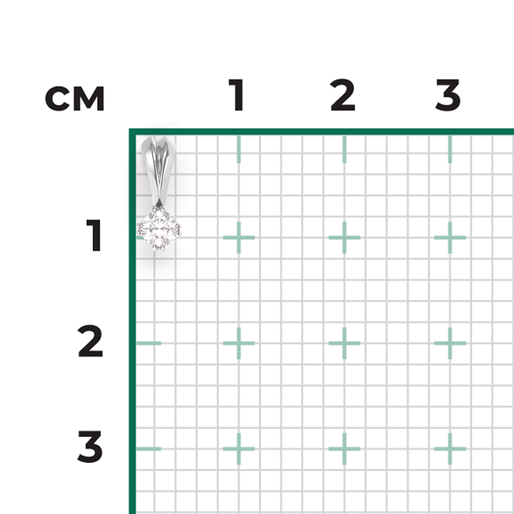 Подвеска из белого золота с бриллиантом 03-0169-00-101-1120-30