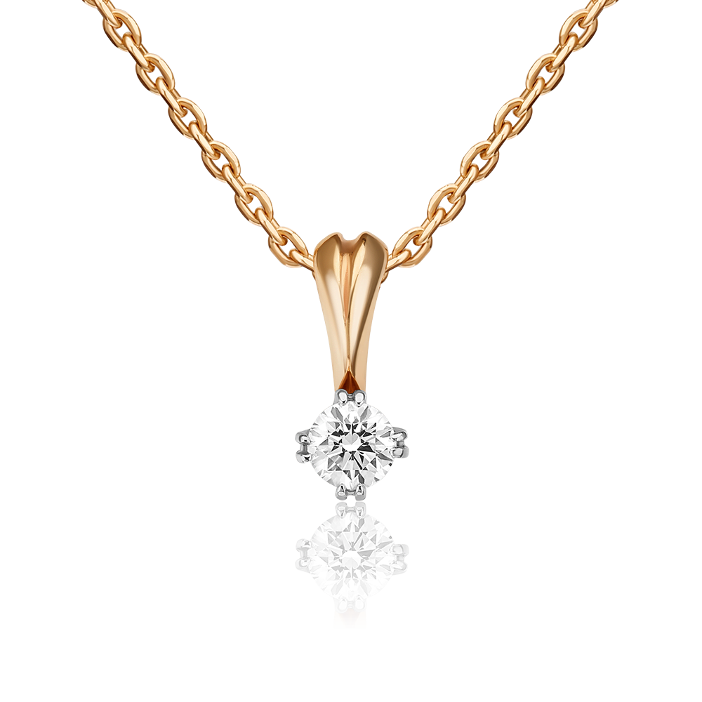 Подвеска из комбинированного золота с бриллиантом 03-0170-00-101-1111-30