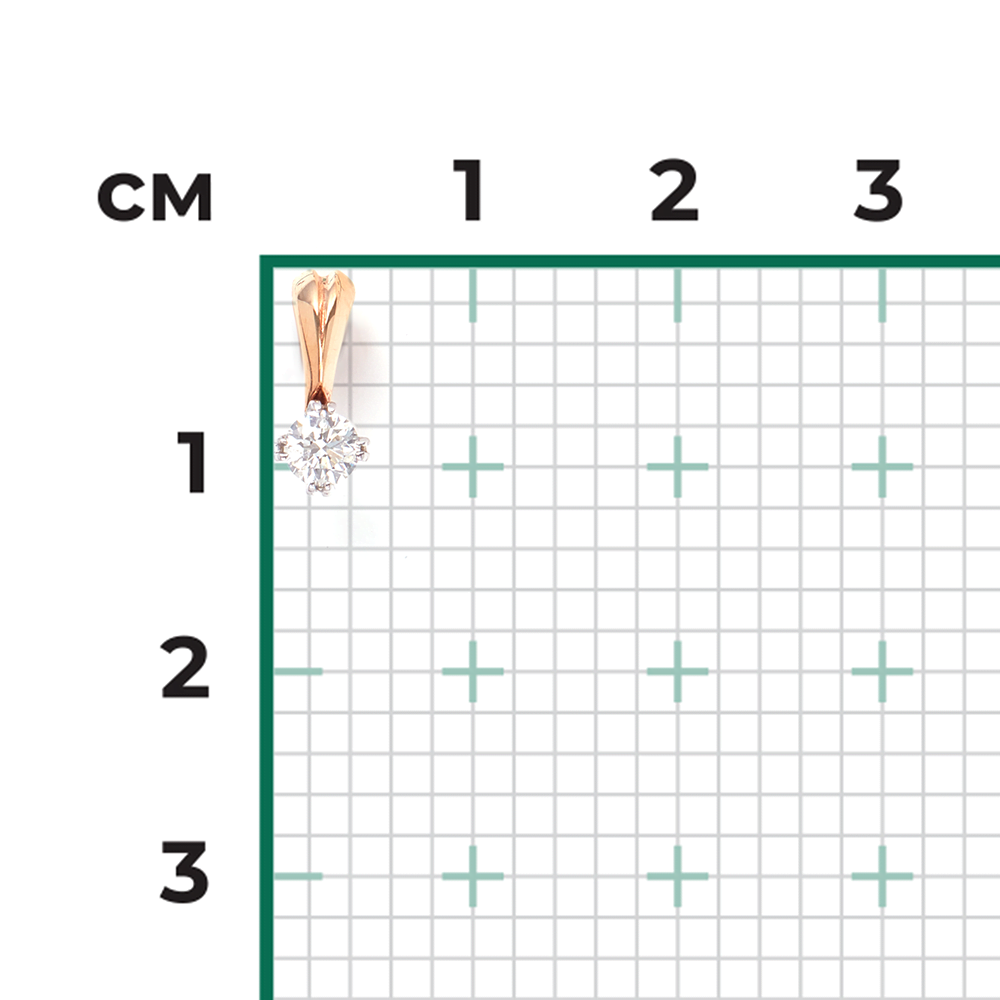 Подвеска из комбинированного золота с бриллиантом 03-0170-00-101-1111-30