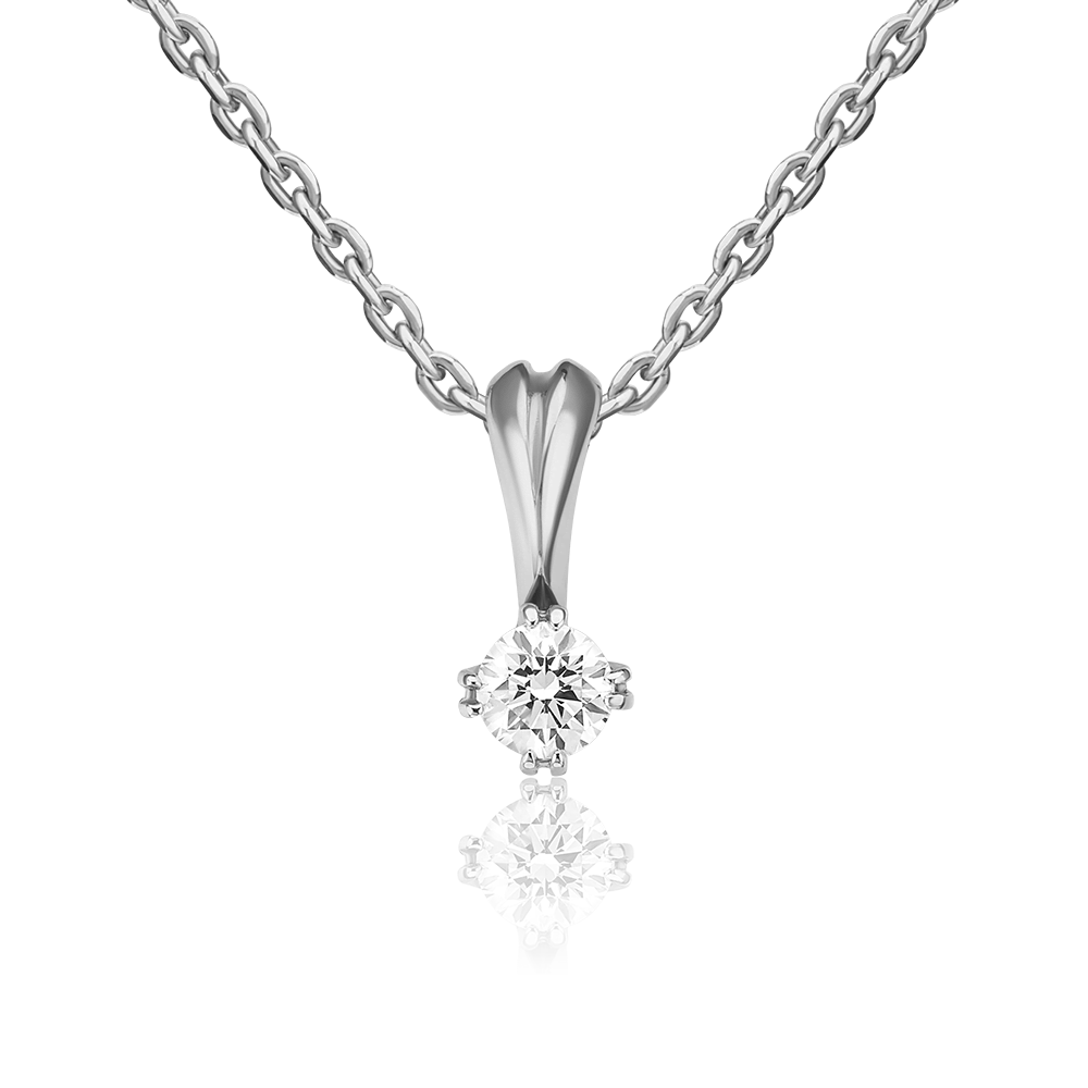 Подвеска из белого золота с бриллиантом 03-0171-00-101-1120-30