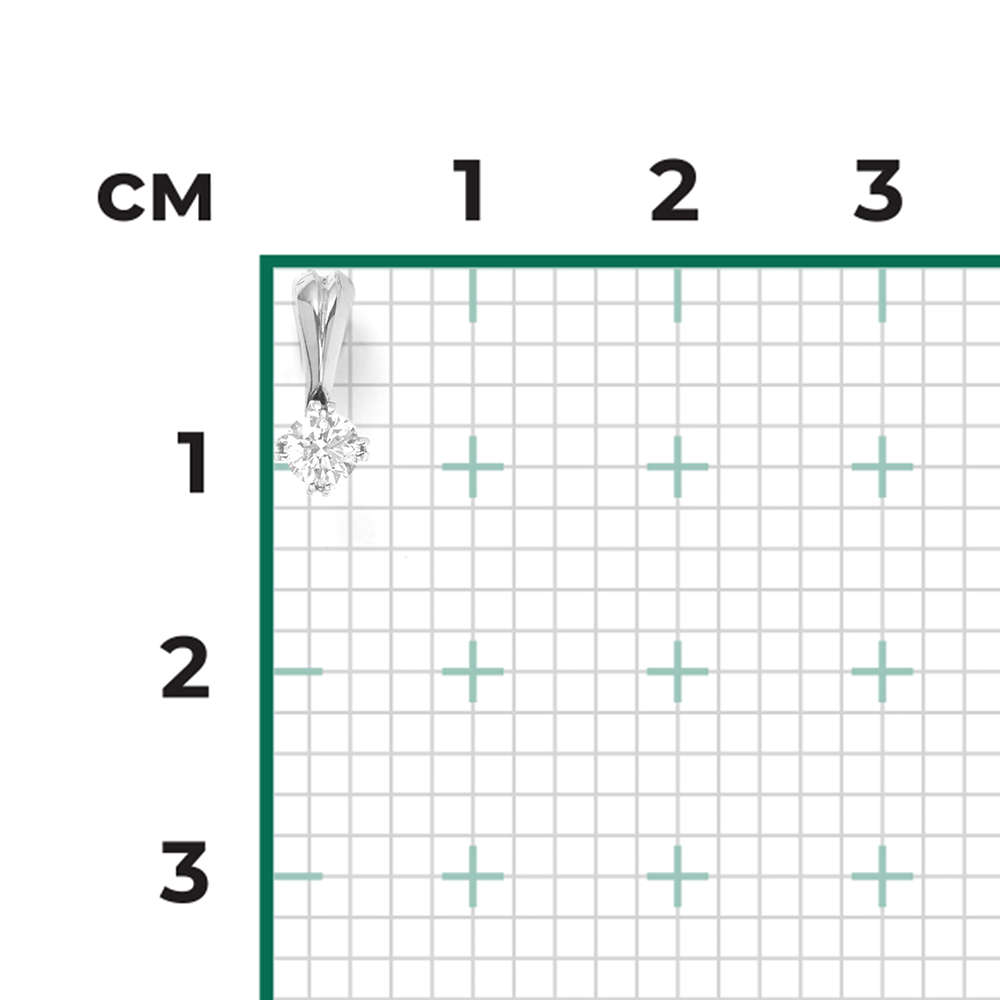 Подвеска из белого золота с бриллиантом 03-0171-00-101-1120-30