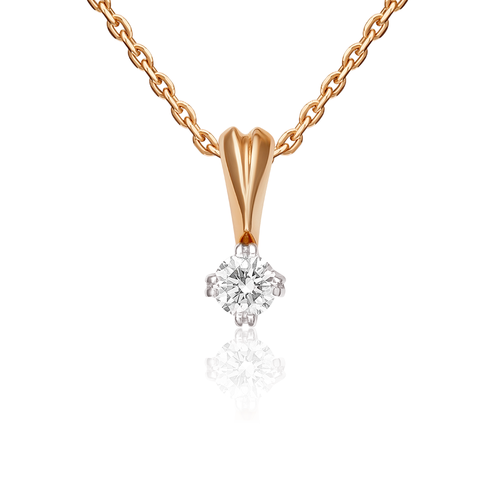 Подвеска из комбинированного золота с бриллиантом 03-0172-00-101-1111-30