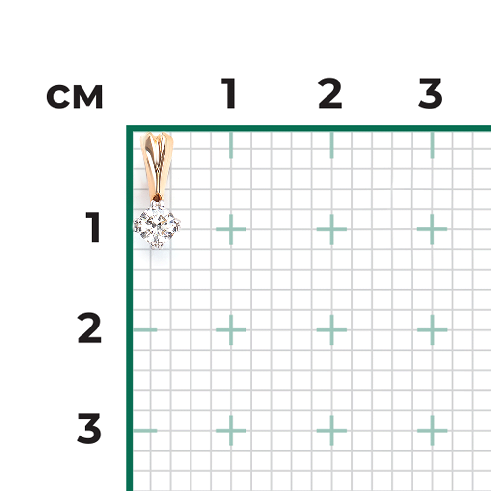 Подвеска из комбинированного золота с бриллиантом 03-0172-00-101-1111-30