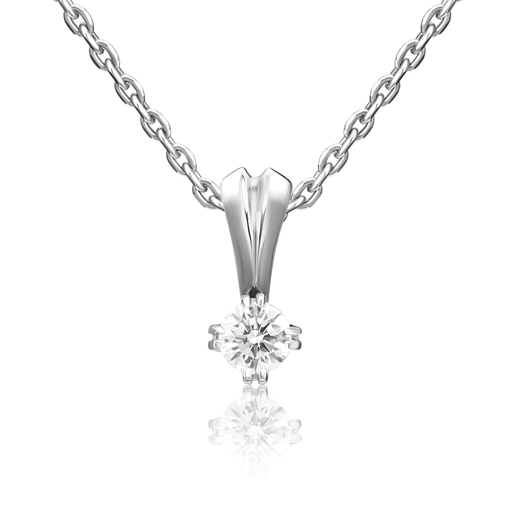 Подвеска из белого золота с бриллиантом 03-0173-00-101-1120-30