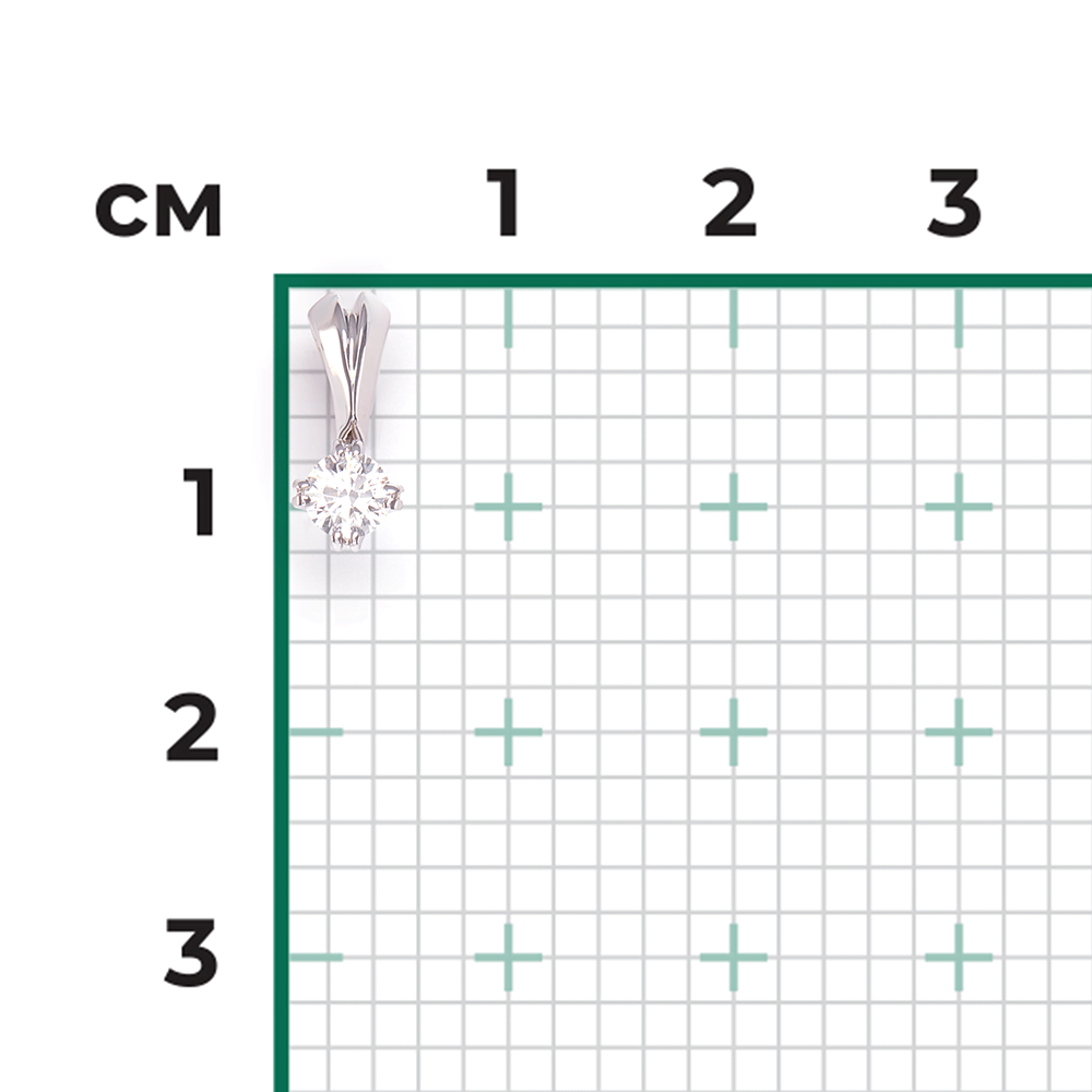 Подвеска из белого золота с бриллиантом 03-0173-00-101-1120-30