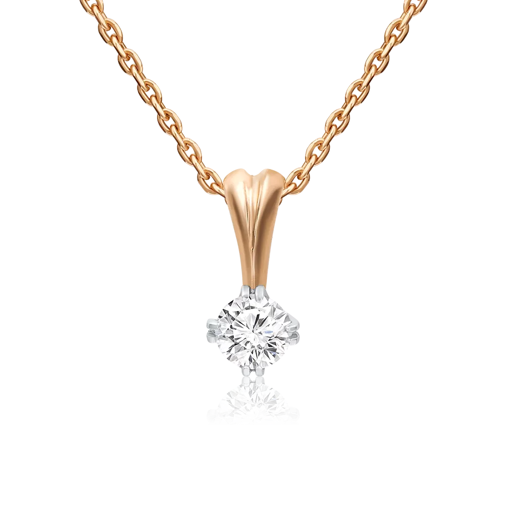 Подвеска из комбинированного золота с бриллиантом 03-0176-00-101-1111-30