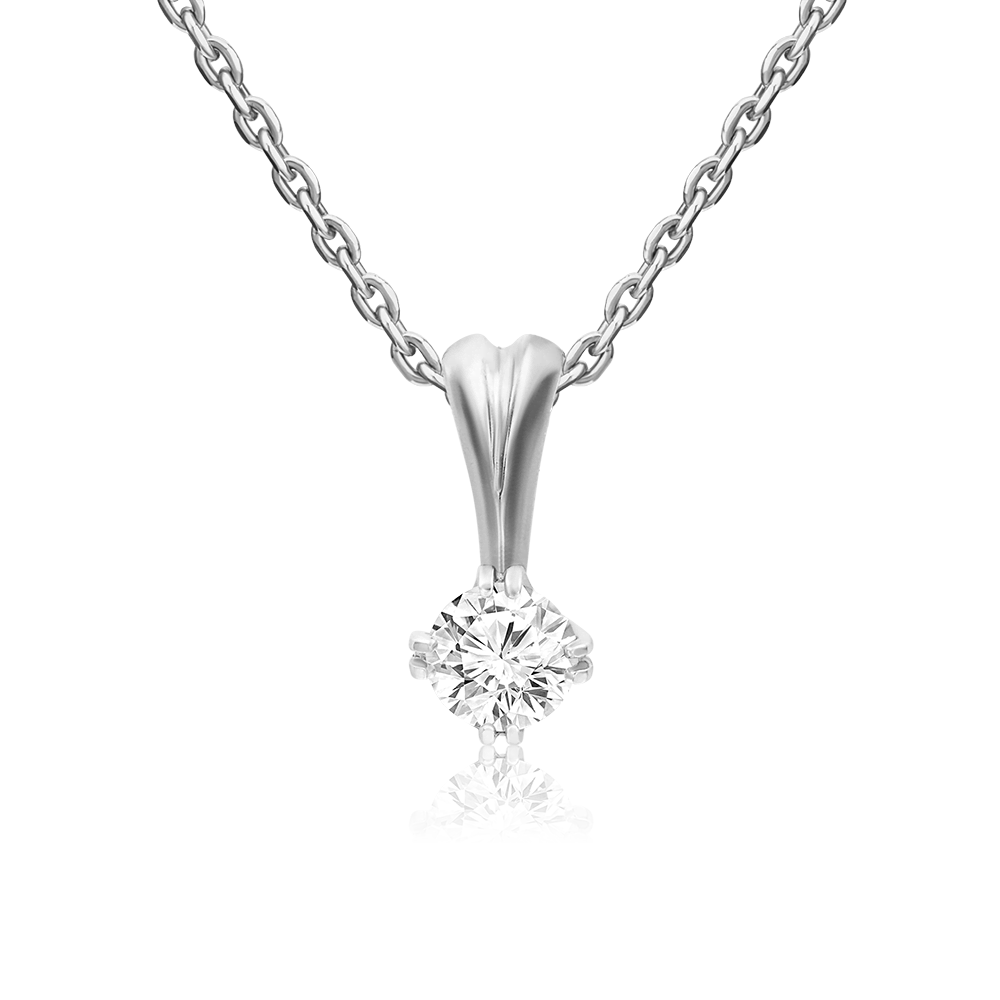 Подвеска из белого золота с бриллиантом 03-0177-00-101-1120-30