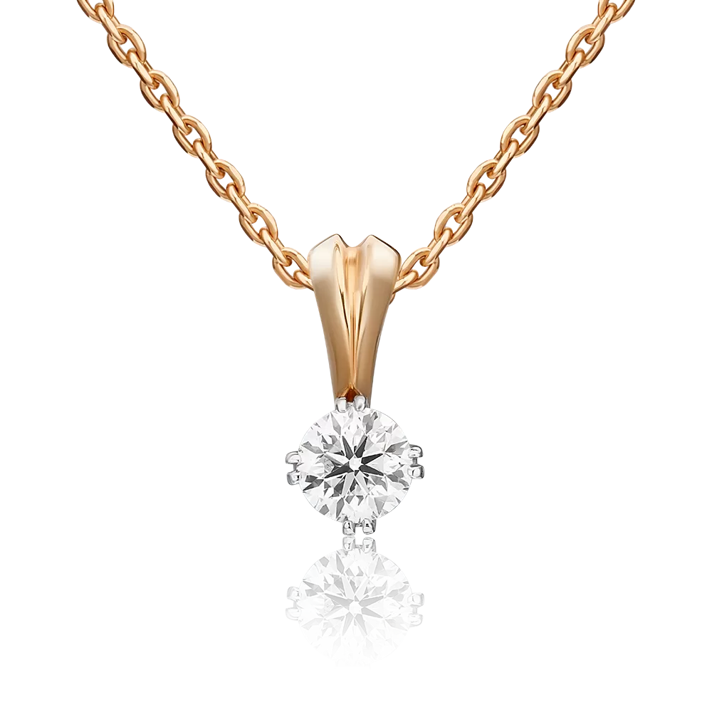 Подвеска из комбинированного золота с бриллиантом 03-0178-00-101-1111-30