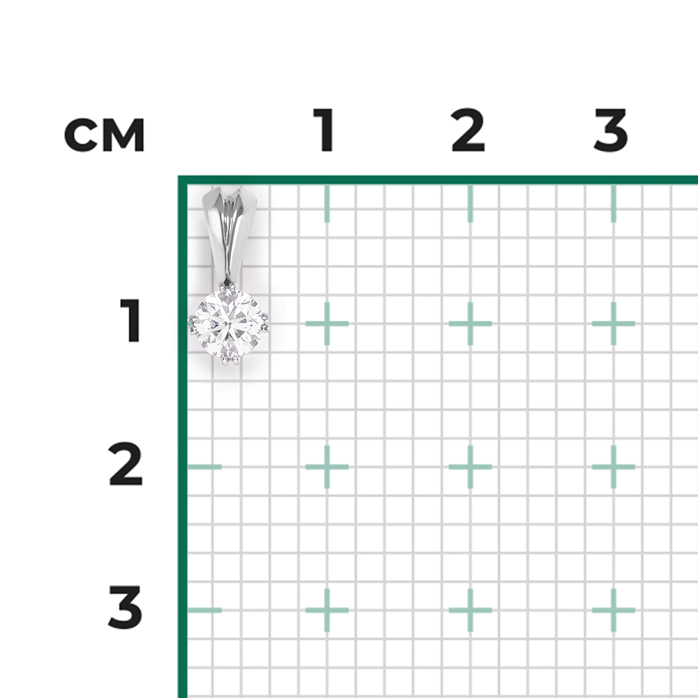 Подвеска из белого золота с бриллиантом 03-0179-00-101-1120-30