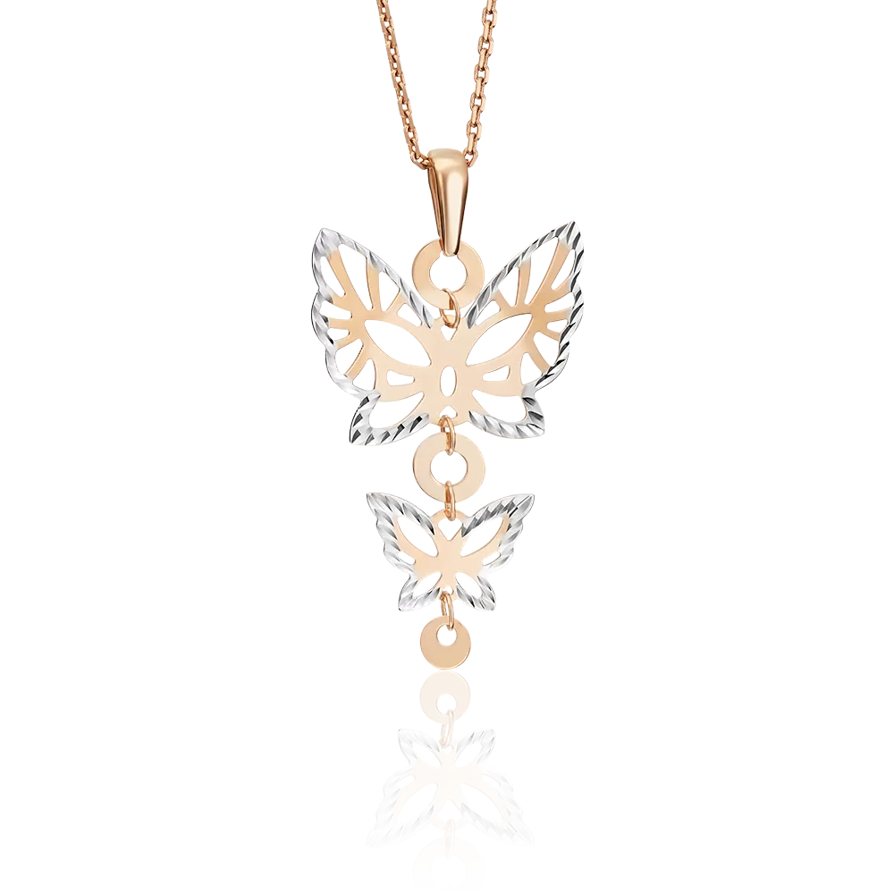 Подвеска «Ажурные бабочки» из красного золота 03-2405-00-000-1110-04