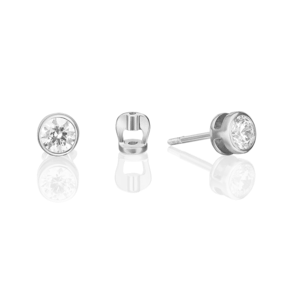 Серьги-пусеты из белого золота с фианитом 02-2067-00-401-1120-03