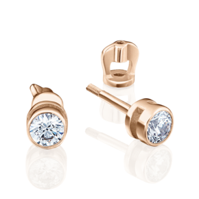Серьги-пусеты из красного золота с фианитом 02-2068-00-401-1110-03