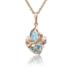 Подвеска «Удивительный цветок» из красного золота с топазом и эмалью 03-2854-00-201-1110-57