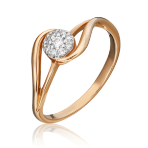 Кольцо из красного золота с бриллиантами 01-1557-00-101-1110-30