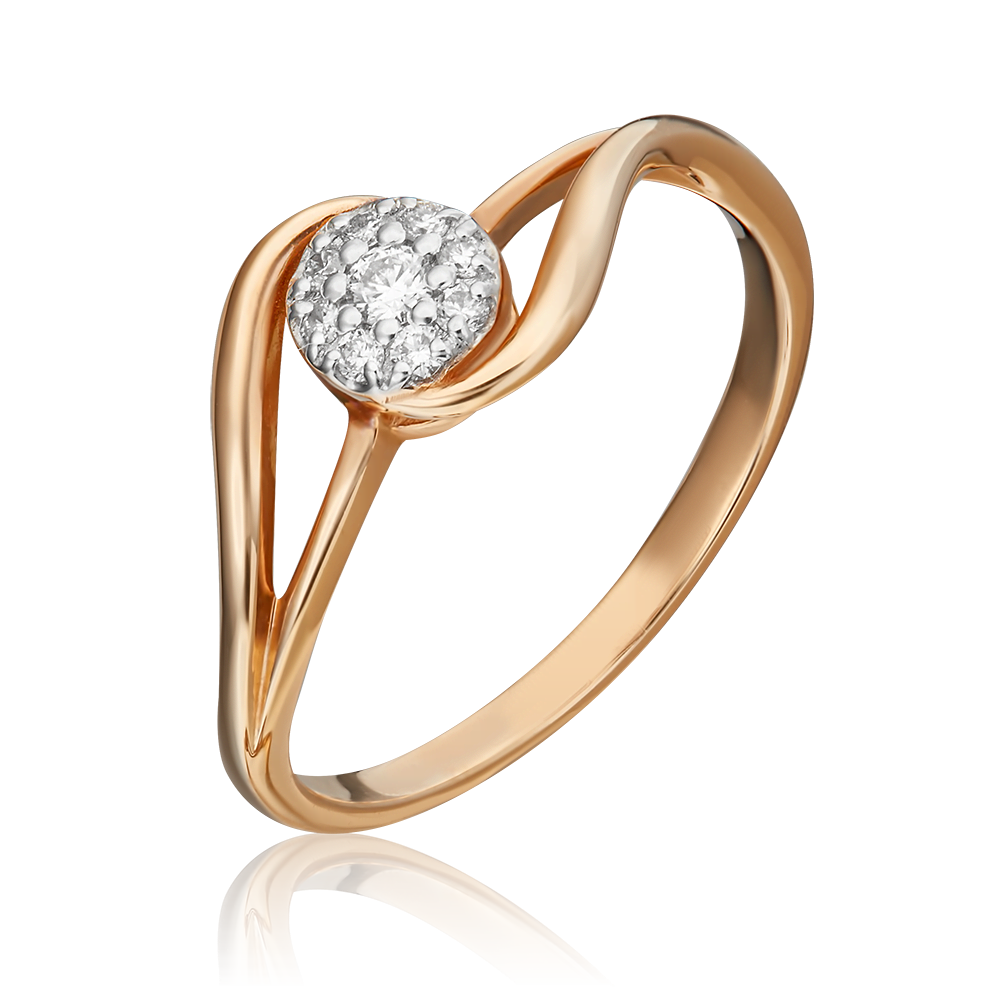 Кольцо из красного золота с бриллиантами 01-1557-00-101-1110-30