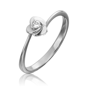 Помолвочное кольцо из белого золота с бриллиантом 01-1558-00-101-1120-30