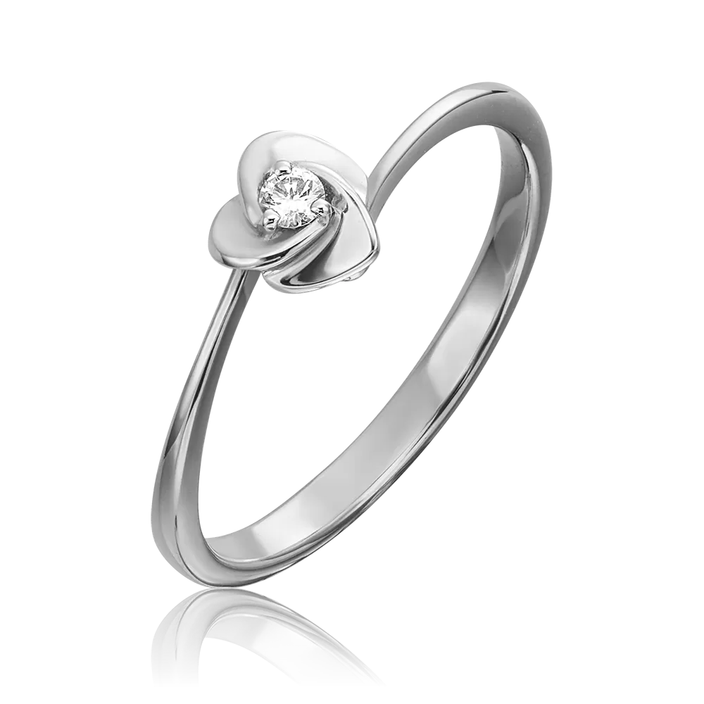 Помолвочное кольцо из белого золота с бриллиантом 01-1558-00-101-1120-30