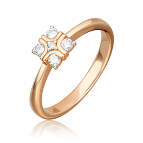 Кольцо из красного золота с бриллиантами 01-1559-00-101-1110-30