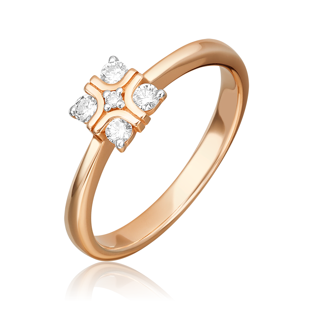 Кольцо из красного золота с бриллиантами 01-1559-00-101-1110-30