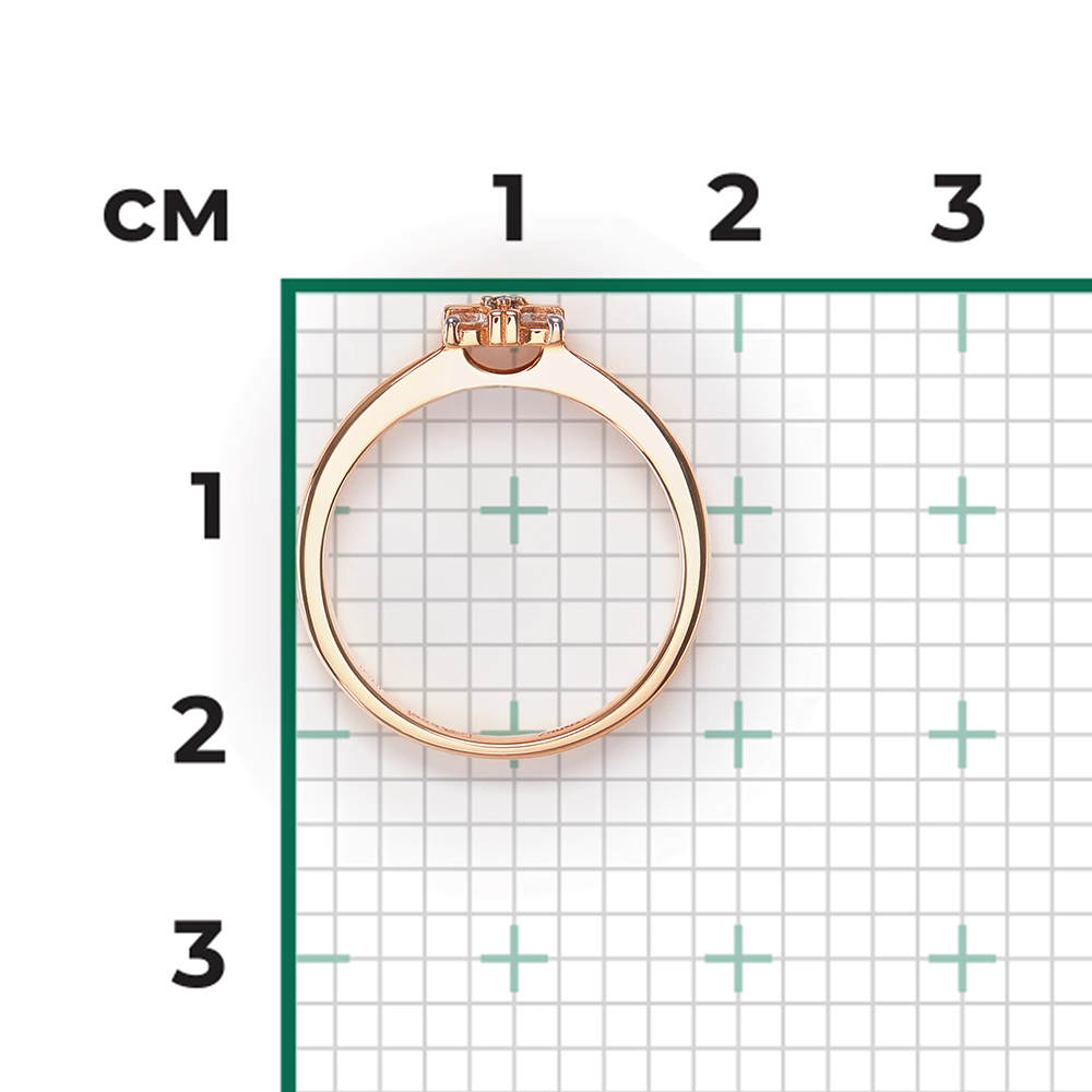 Кольцо из красного золота с бриллиантами 01-1559-00-101-1110-30