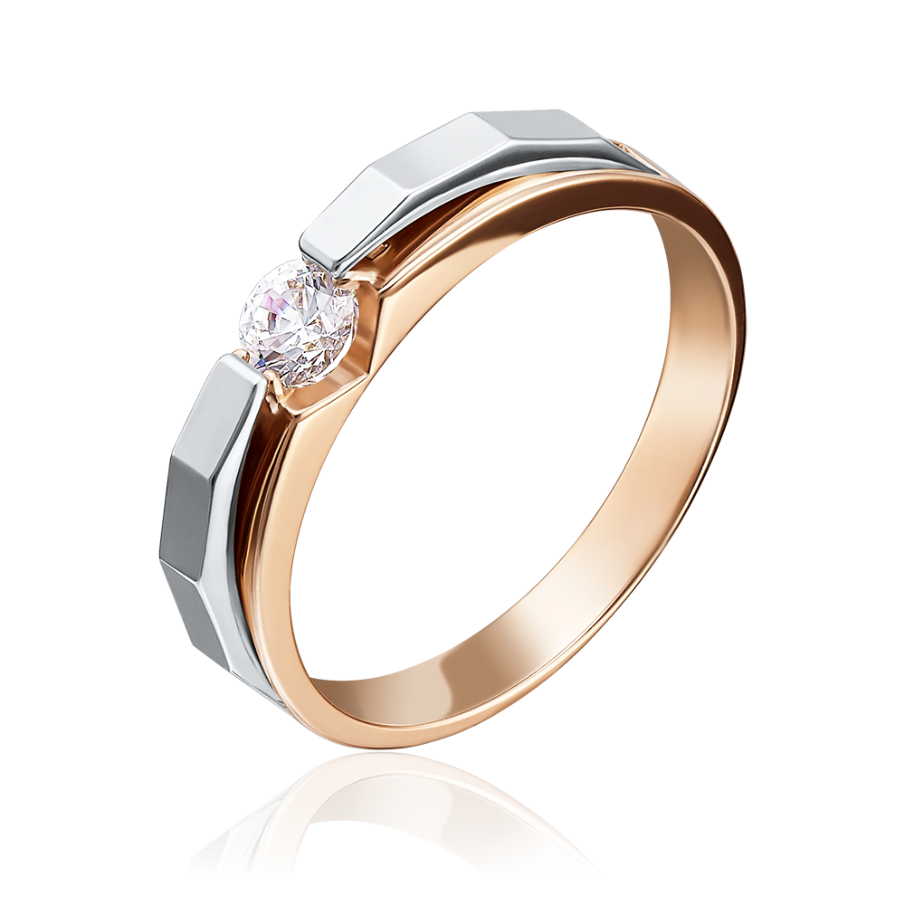 Кольцо из комбинированного золота с фианитом 01-5121-00-401-1111