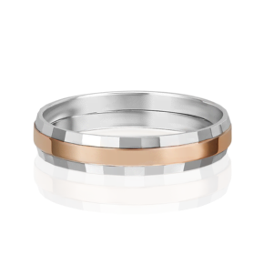 Обручальное кольцо из комбинированного золота с алмазной гранью 01-5677-01-000-1111