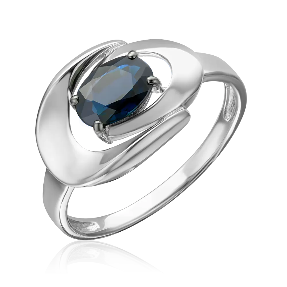 Кольцо из белого золота с сапфиром 01-5869-00-102-1120