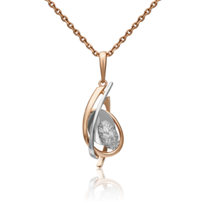 Подвеска из комбинированного золота с фианитами 03-2978-00-401-1111-24