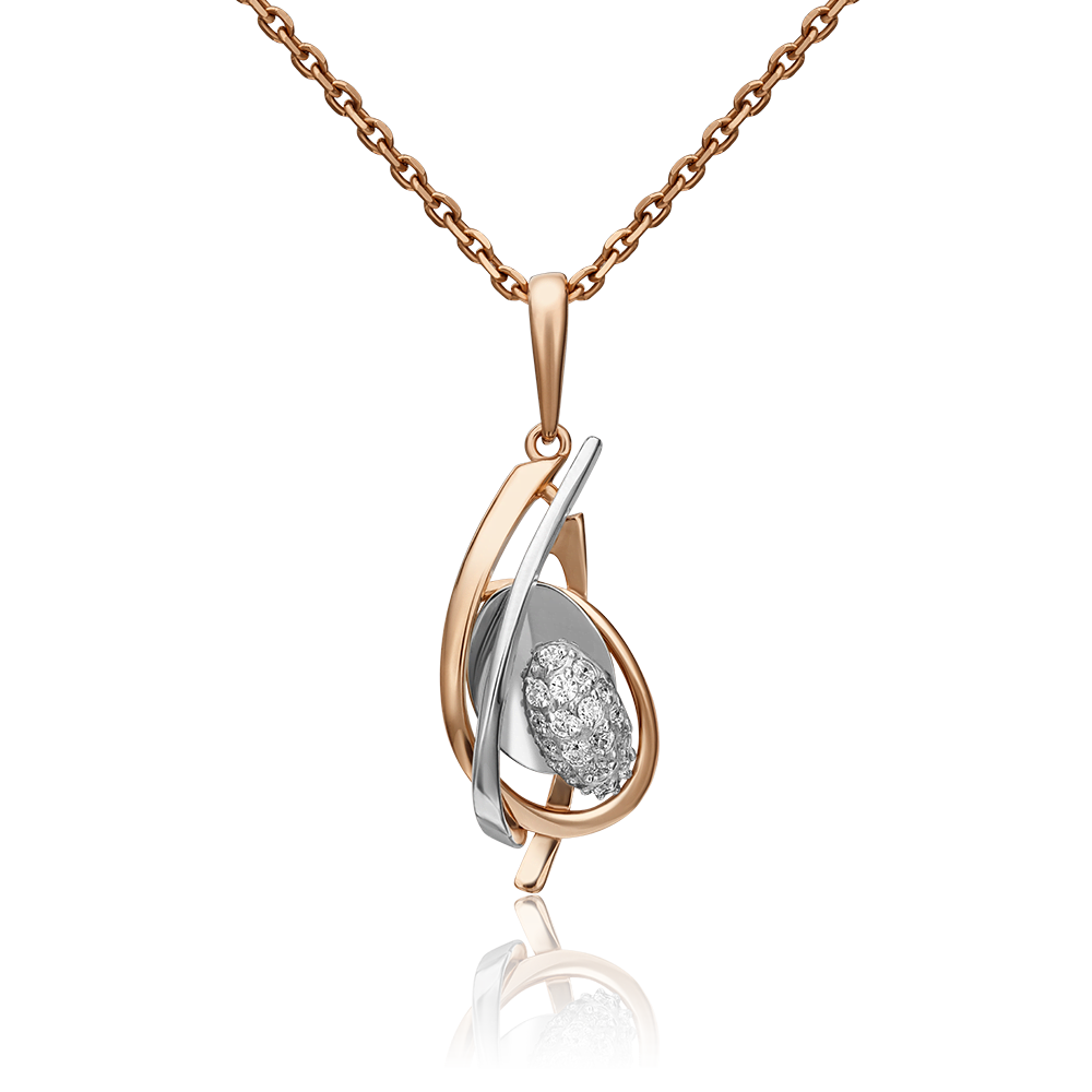 Подвеска из комбинированного золота с фианитами 03-2978-00-401-1111-24