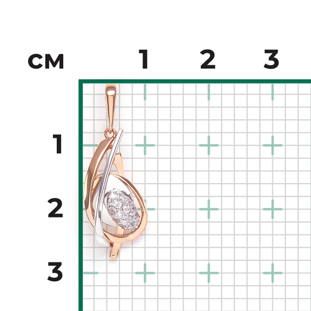 Подвеска из комбинированного золота с фианитами 03-2978-00-401-1111-24
