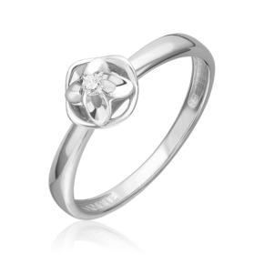 Кольцо из белого золота с бриллиантом 01-5802-00-101-1120
