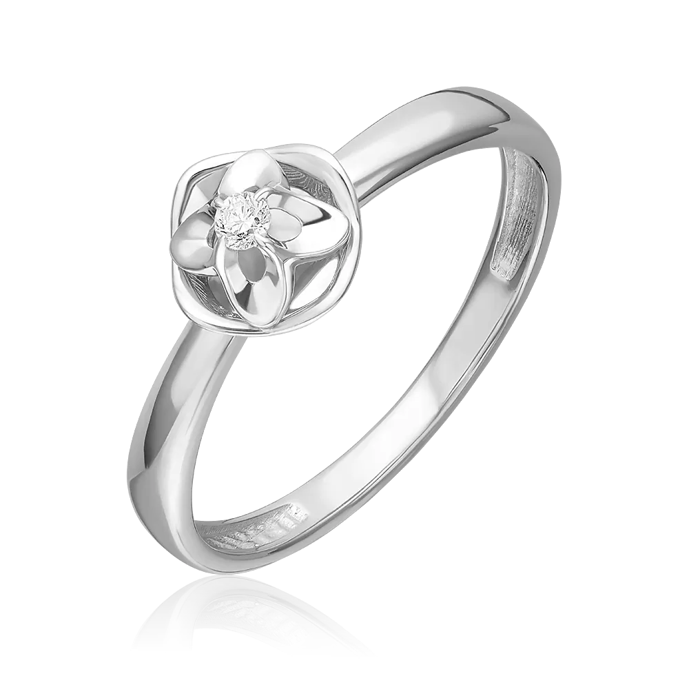 Кольцо из белого золота с бриллиантом 01-5802-00-101-1120