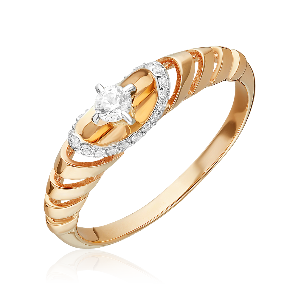 Кольцо из комбинированного золота с фианитами 01-4690-00-501-1111-38