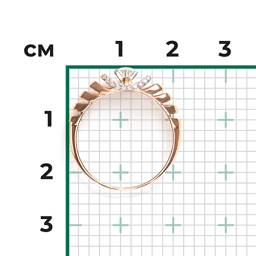 Кольцо из комбинированного золота с фианитами 01-4690-00-501-1111-38