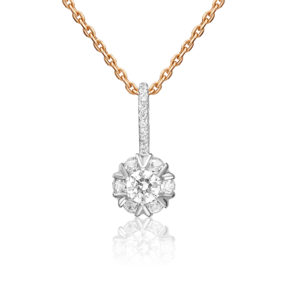 Подвеска из комбинированного золота с фианитами 03-2298-00-501-1111-38