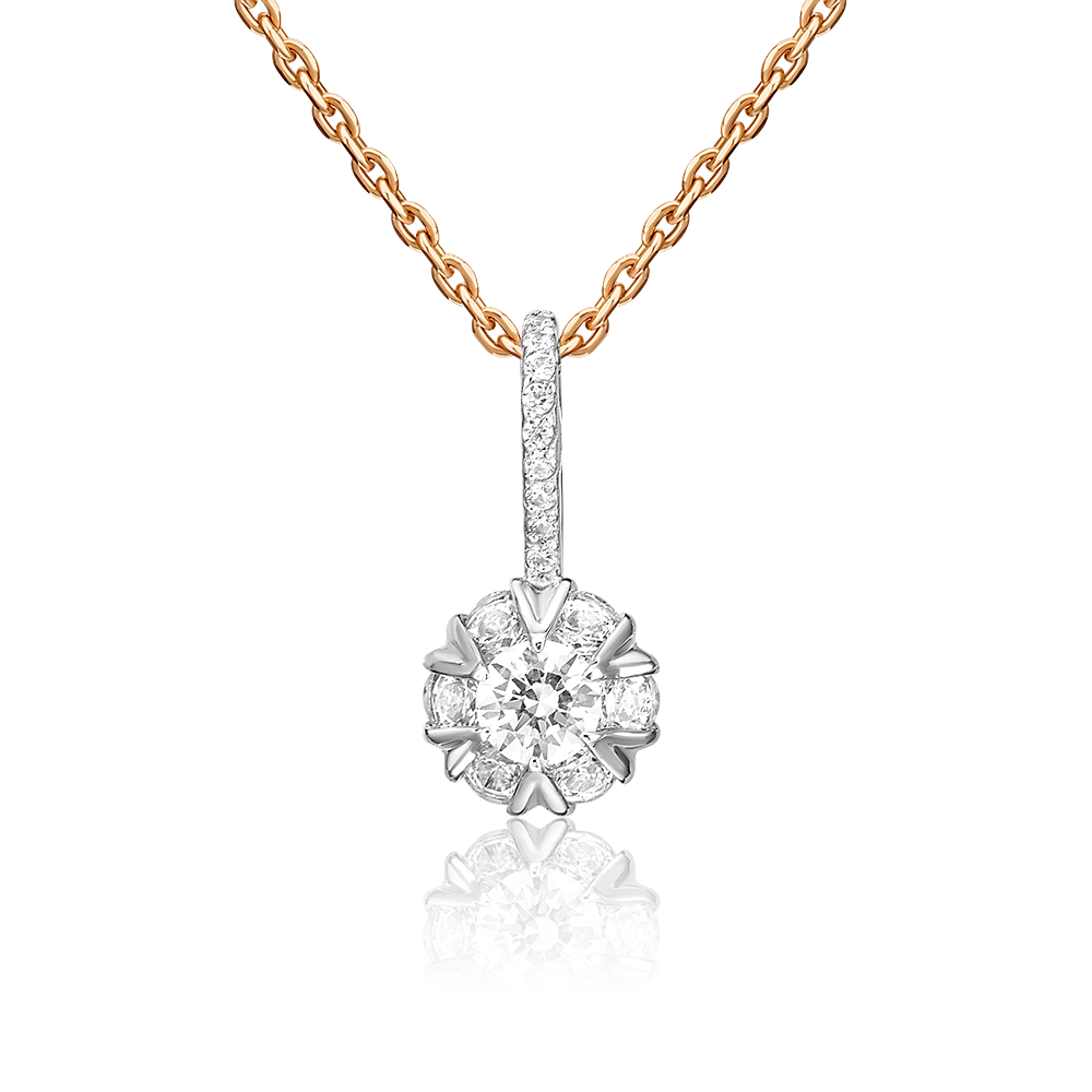 Подвеска из комбинированного золота с фианитами 03-2298-00-501-1111-38