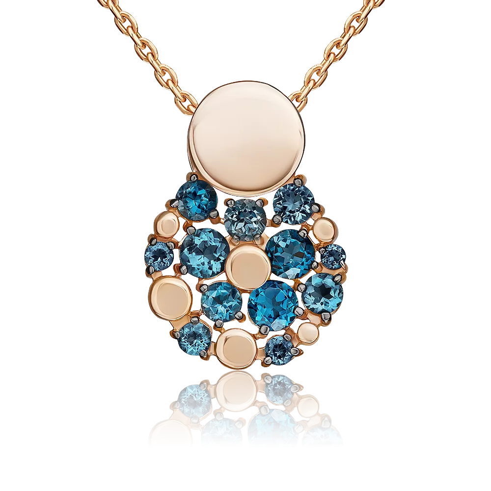 Подвеска из красного золота с топазами 03-3571-01-201-1110