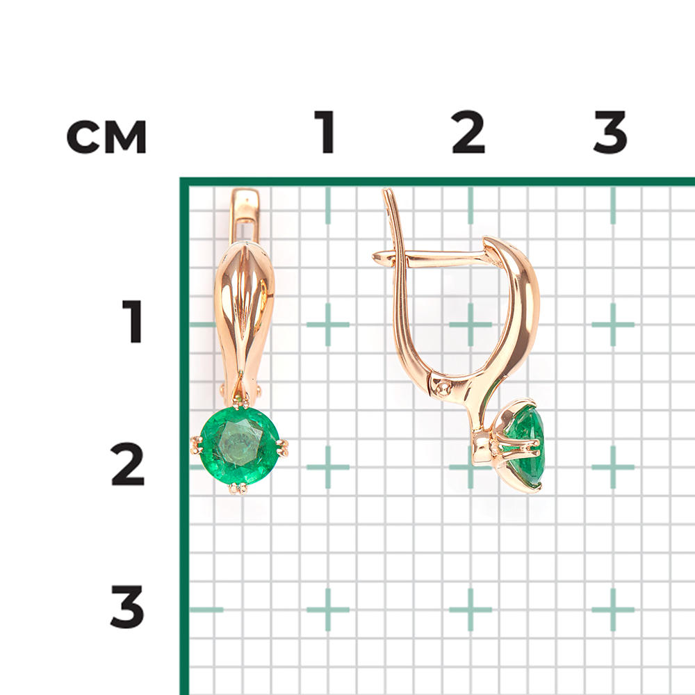 Серьги из красного золота с изумрудом 02-0520-00-103-1110-30