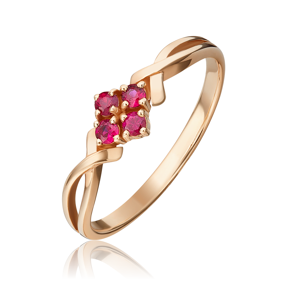 Кольцо из красного золота с рубинами 01-0821-00-104-1110-30