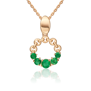 Подвеска из красного золота с изумрудами 03-3614-00-103-1110