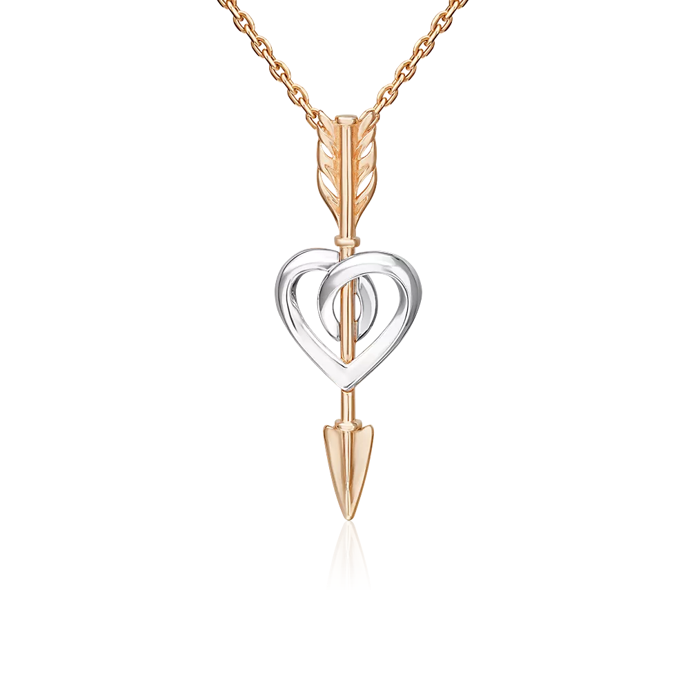 Подвеска «Пронзённое сердце» из комбинированного золота 03-3578-00-000-1111