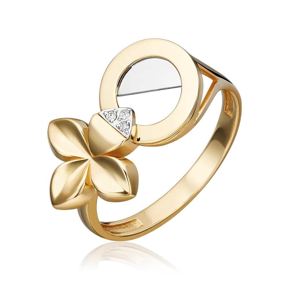 Кольцо из комбинированного золота с бриллиантами 01-5599-00-101-1121