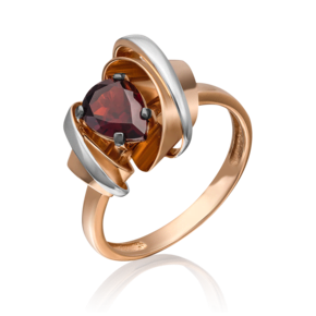 Кольцо из красного золота с гранатом 01-5290-00-204-1110-57