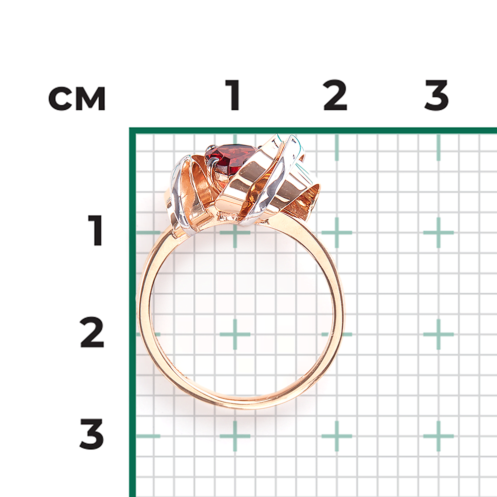 Кольцо из красного золота с гранатом 01-5290-00-204-1110-57