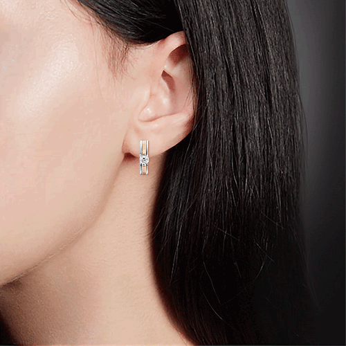 Серьги с английским замком из комбинированного золота с бриллиантом 02-4188-00-101-1111-30